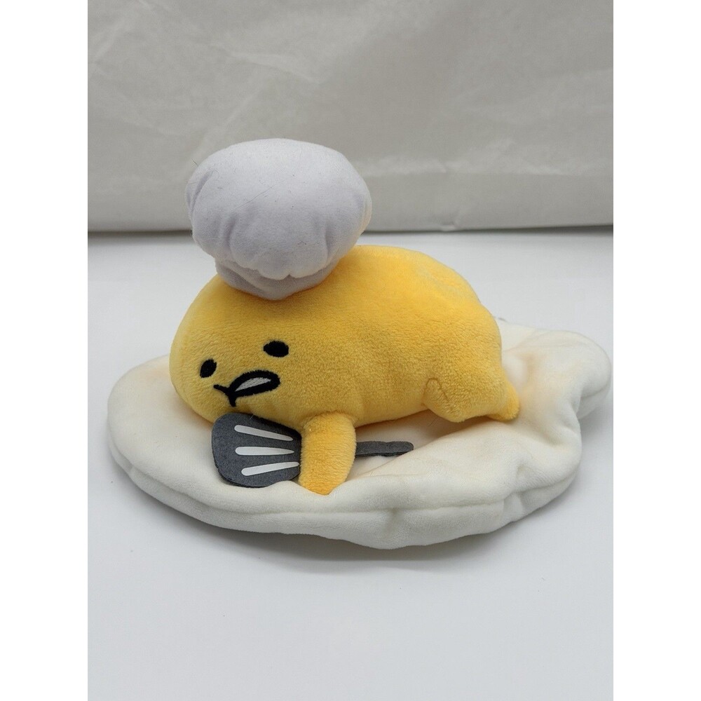 Gund Sanrio Gudetama The Lazy Egg Chef Hat Spatula Plush 8” Stuffed Animal Toy